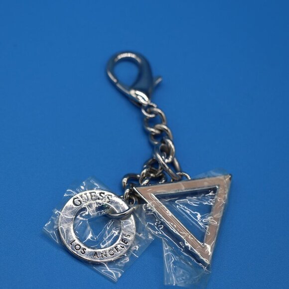 Guess Handbag Metal Key Chain Cluster Charm Pink/Silver Los Angeles - Picture 1 of 5